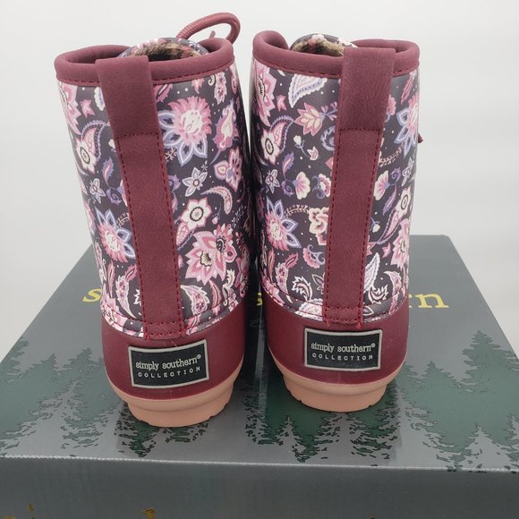 Simply Southern Shoes Simply Southern Wine Floral Paisley Lace Up